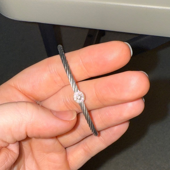ALOR Single Round Stackable Bracelet with natural diamonds - Picture 1 of 6